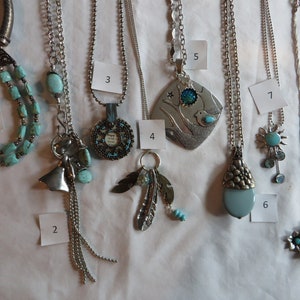Variety of Necklaces, Turquoise, Necklace, Charms, Journal, Sun, Abalone