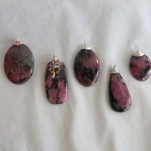 Natural Rhodonite Gemstone Necklaces, necklace, rhodonite, gemstone, natural, emerald