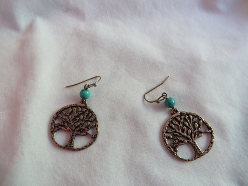 life dangle Antique Gold Tree of Life Earrings earrings tree of life