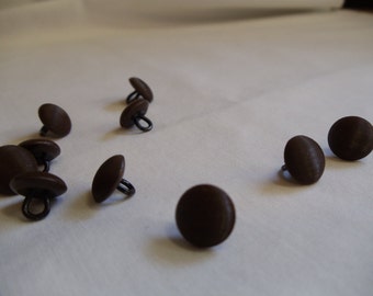 Shoe Buttons - 1880 - 1900 - 7/16" Brown Buttons - Lot of 20, Shoe Buttons, Brown, Vintage