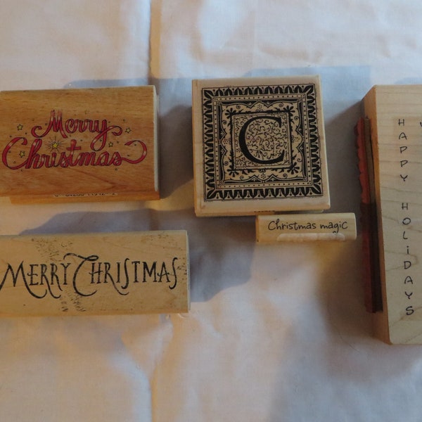 Variety of Rubber Stamps, Muse Artstamps, Stampington, Stampcraft, Merry Christmas, happy holidays, Christmas magic