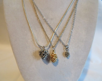 Pine Cone Necklace on Silver Chain, Necklace, Pine Cone