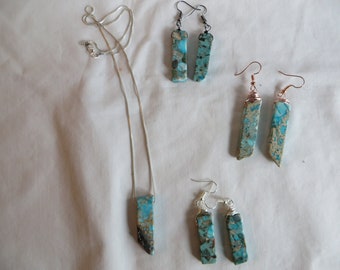 Turquoise Necklace, Earrings, turquoise, blue, necklace