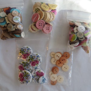 Buttons, craft buttons, variety, wooden buttons, scrapbooking buttons