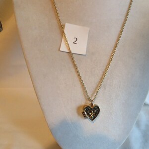 Gold Locket Necklaces, necklace, Knotted Chain, locket, gold tone, heart, box image 4