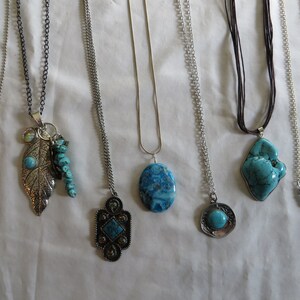 Variety of Necklaces, Turquoise, Jasper, Necklace, Beaded, Hat, Feather