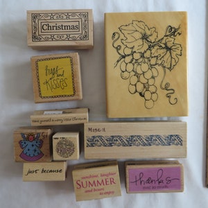 Vielzahl von Stempel, Stempel, vielen Dank, trim, Engel, weil Trauben, Weihnachten, Freunde, Sommer, Umarmungen und Küsse, fröhliche kleine
