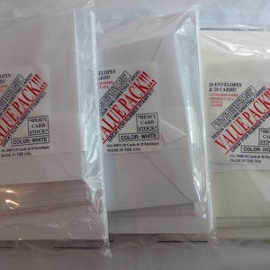 Envelopes and cards, white, ivory, value pack, heavy card stock