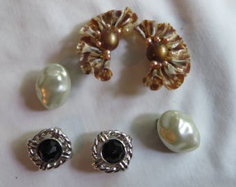 Vintage Clip On Earrings, earrings, vintage, clip on, faux pearl
