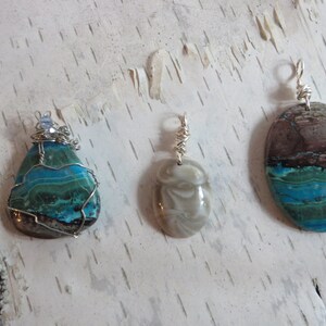Malachite Gemstone Necklace, Flint Stone Necklace, necklace, natural, blue malachite, silver plated chain, twisted chain