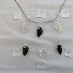 Arrowhead Necklaces, opalite, obsidian, angel, pendant, necklace, wire wrapped, arrowhead, arrow