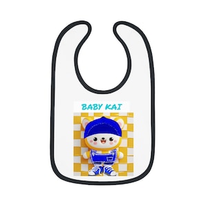 Cotton Baby Bib with Contrast Trim: Infant Feeding Accessory
