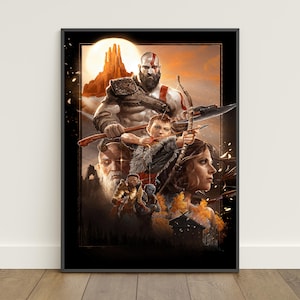God of War Poster | Kratos & Atreus Wall Art Print | Wall Decor | Matte Paper | Frame Options #6