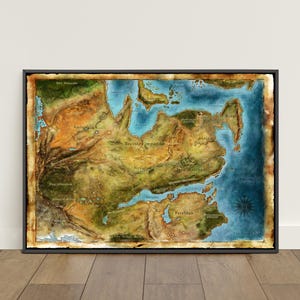 Dragon Age Map Poster | Thedas Wall Art | Game Print