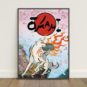 Okami Poster | Amaterasu Wall Art | Game Print