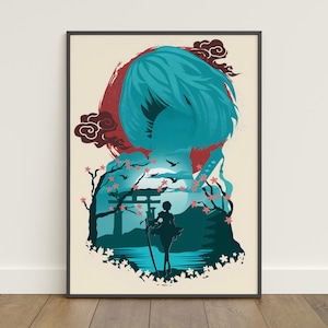 Nier Automata Poster | 2B Wall Art Print | Wall Decor | Matte Paper | Frame Options #2