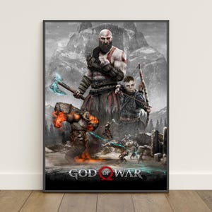 God of War Poster | Kratos & Atreus Wall Art | Game Print