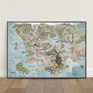 Dungeons & Dragons Map Poster | Forgotten Realms Wall Art | Game Print