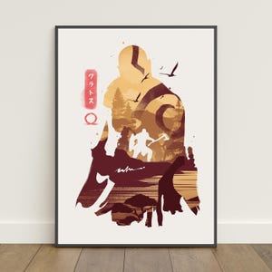 God of War Poster | Kratos & Atreus Wall Art Print | Wall Decor | Matte Paper | Frame Options