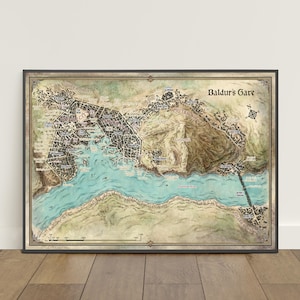 Baldur’s Gate 3 Map Poster | Faerûn Wall Art | Game Pint