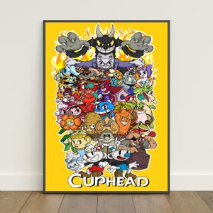 Cuphead Poster | Mugman Wall Art Print | Wall Decor | Matte Paper | Frame Options