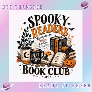 Spooky Readers Book Club DTF Transfer, Halloween Book Club