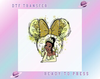 Disney Tiana Princess DTF Transfer, Tiana Princess Ready For Press, Disney Matching, Princess Matching, Disney Trip, Princess and the Frog