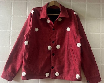 Handmade Floral, Bodi Jacket , Cotton Jacket, Bohemian Coat, Artistic Outerwear, Festival Wear, Vintage Outwear