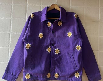 Handmade Floral, Bodi Jacket , Cotton Jacket, Bohemian Coat, Artistic Outerwear, Festival Wear, Vintage Outwear