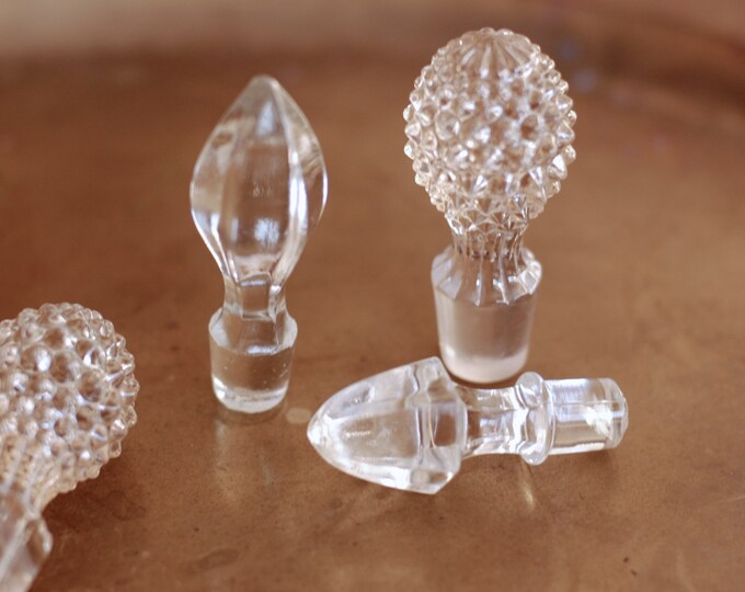 Vintage Glass Bottle Decanter Stoppers, Glass Bottle Stopper