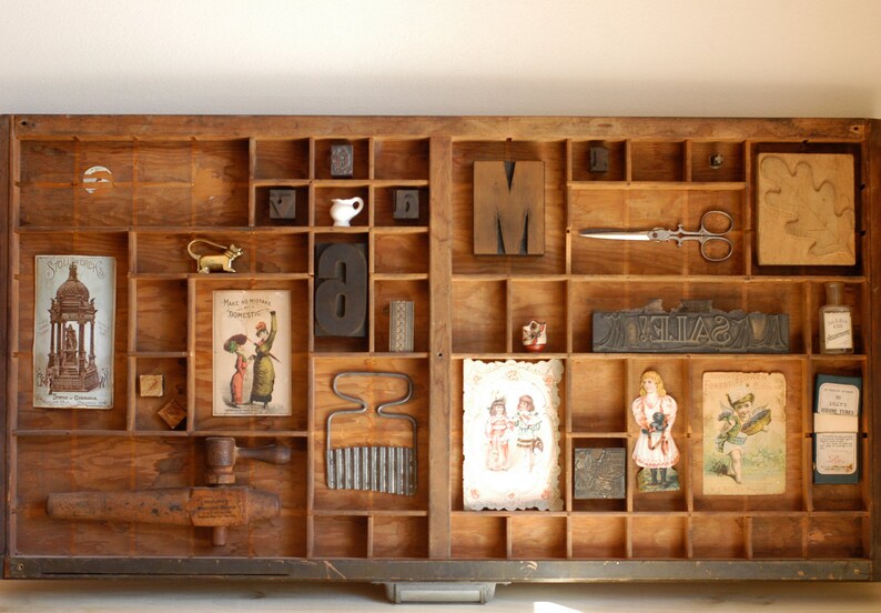 Vintage Letterpress Printers Drawer Etsy