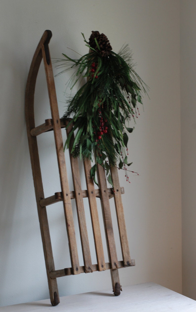 Antique Wooden Sled Etsy
