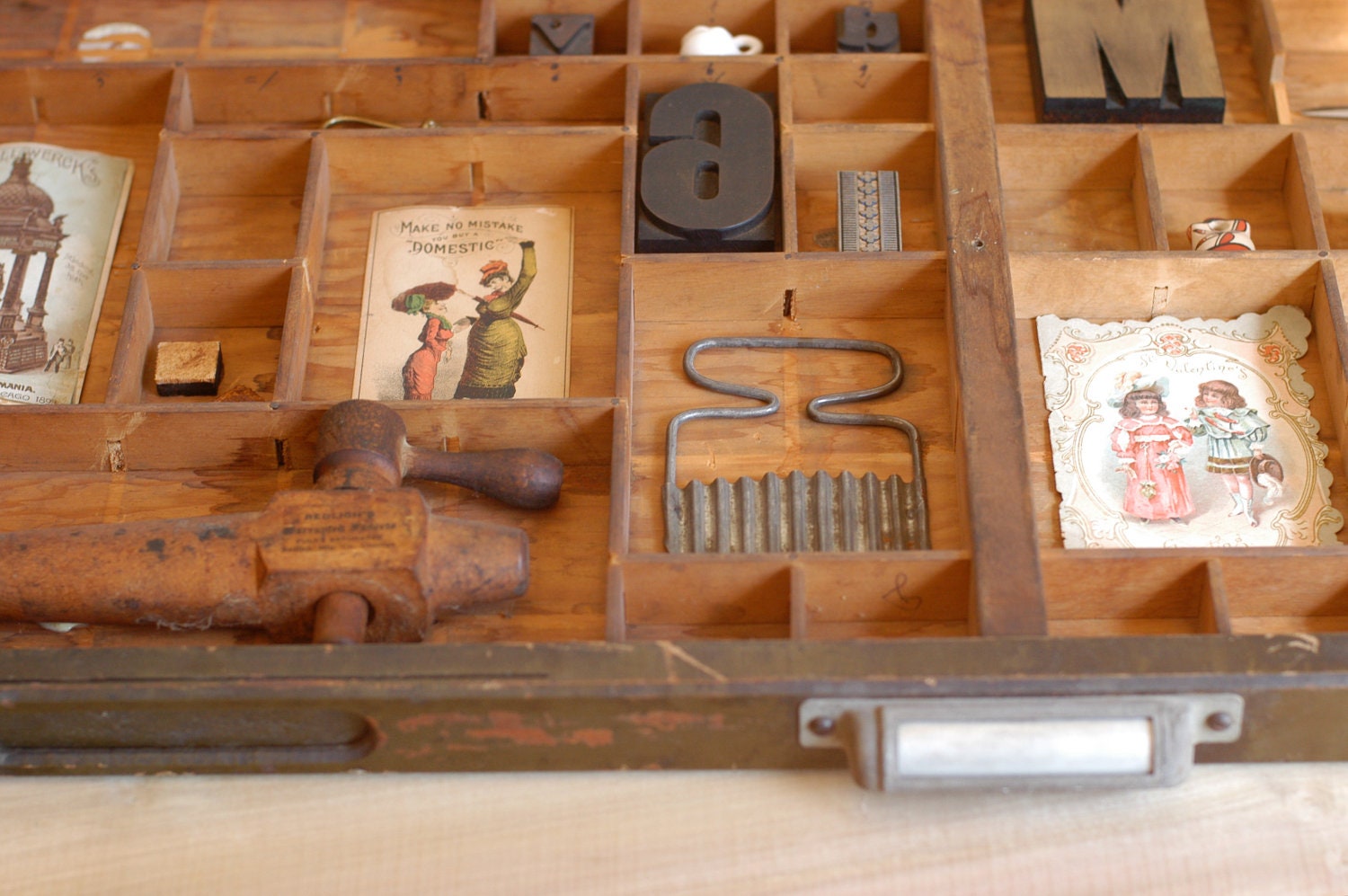 Vintage Letterpress Printers Drawer Etsy