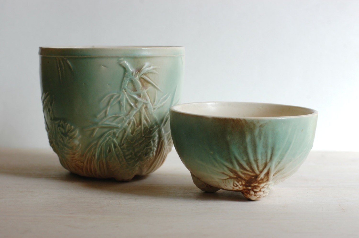 Vintage McCoy Pottery Pine Cone Jardinière Planter Vase Etsy