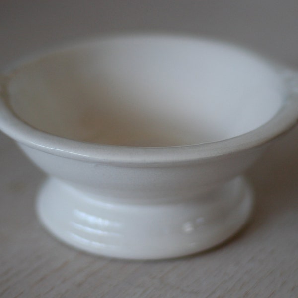 Vintage White Ceramic Footed Bowl