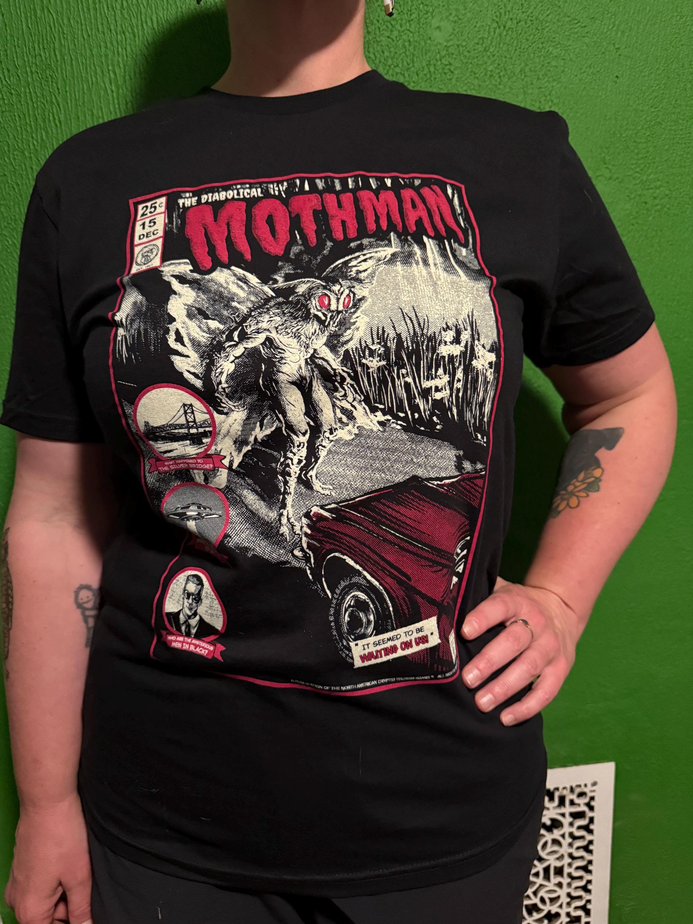 Mothman T-shirt: Diabolical Cryptid Design - Silkscreened Graphic