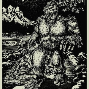 Bigfoot “Park Closed At Sunset” silk screened art print