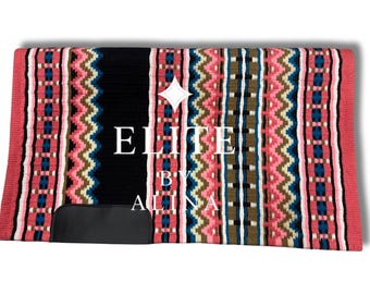 Elite western show blanket lite pink base white combination custom saddle pad Western Show Pad Saddle