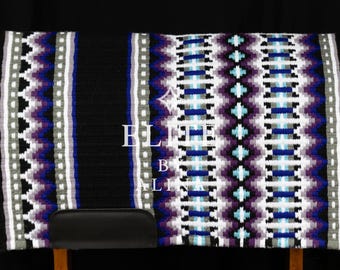 Elite western show blanket black base with white combination custom saddle pad Western Show Pad Saddle blanket horse pad