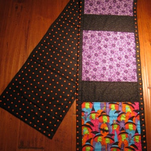 CLEARANCE Halloween Table Runner, Reversible Table Runner, Witch Table Runner, Halloween Table Runner, 13&quot; x 74&quot; Table Runner