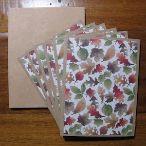 Rustic Fall Leaves Notecard Set: Handmade Autumn Cards