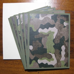 Jeu de 6 cartes de correspondance camouflage, jeu de cartes de correspondance vierges en boîte, cartes de correspondance faites main, cartes de correspondance avec enveloppes, cartes de correspondance pour hommes, cadeau pour chasseurs