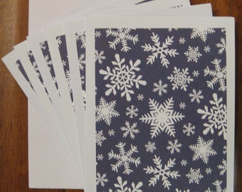 Snowflake card set of 6, Boxed blank notecard set,handmade note cards, notecards w/envelopes,Blank note cards, Stocking stuffer,Xmas gift