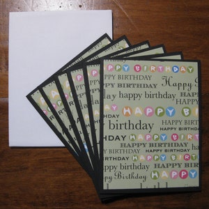 Happy Birthday note card set of 6, Boxed blank notecard set, handmade note cards, notecards w/ envelopes, Birthday Gift, Birthday cards