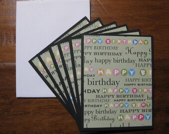 Handmade Happy Birthday Note Card Set: Boxed Blank Cards