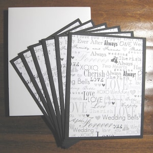 CLEARANCE Love sentiment notecards,  set of 6 Boxed blank notecards,  set, handmade notecards w/ envelopes, Wedding card,  Engagement gift