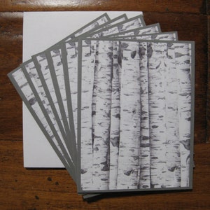 Birch Tree-kaartset van 6, blanco kaartenset in doos, handgemaakte notitiekaarten, kankerbewustzijn, chemocadeau, verjaardagscadeau, bedankkaarten
