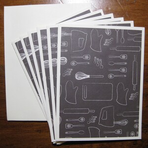 Baking note card set of 6, Boxed blank notecard set, handmade note cards, notecards w/ envelopes, blank note cards, Thank you Gift, birthday