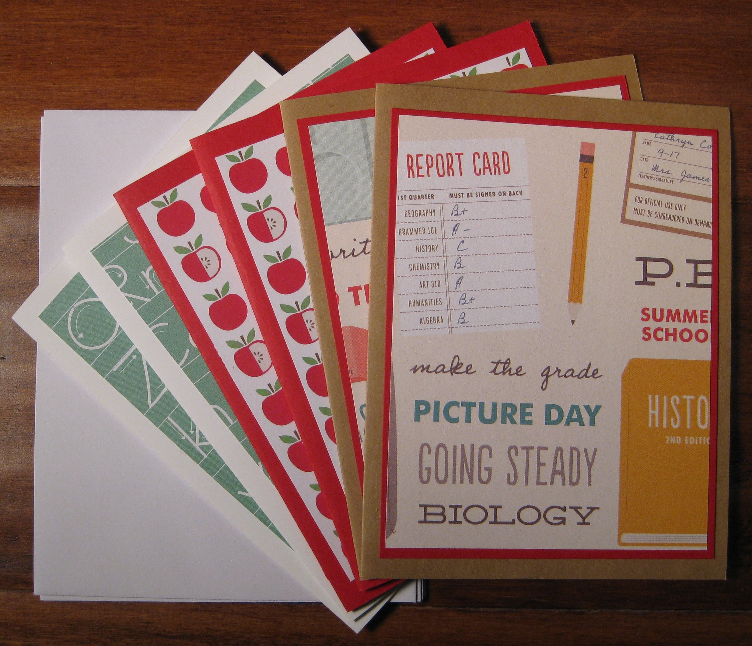 clearance teacher note card set of 6 boxed blank notecard etsy clearance teacher note card