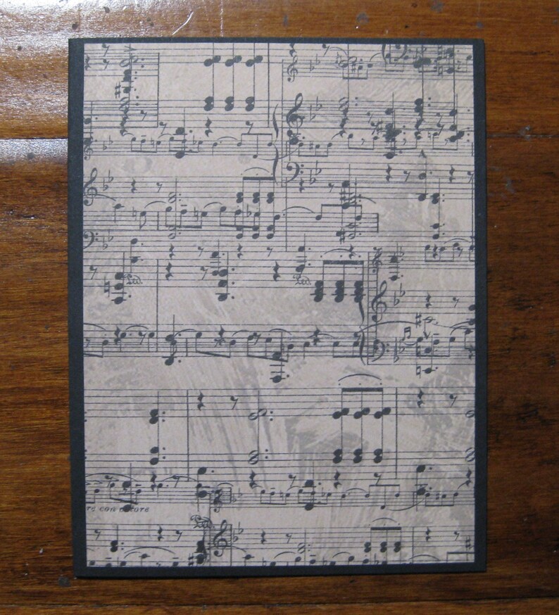 Vintage Music Note Card Set: Handmade Blank Notecards With Envelopes - Etsy